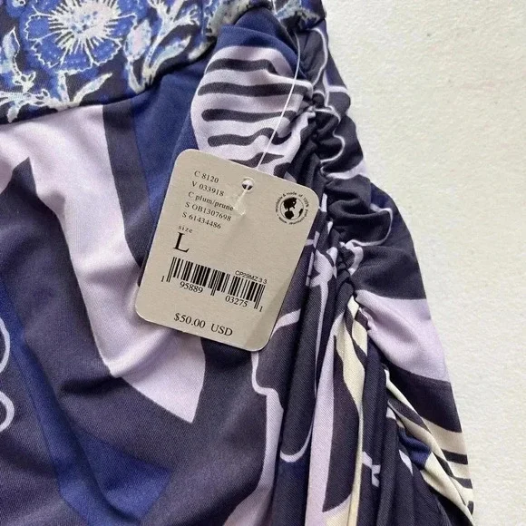 Free People She's Something Else Printed Mini Skirt Womens Size L Pruple FLoral - Picture 13 of 14